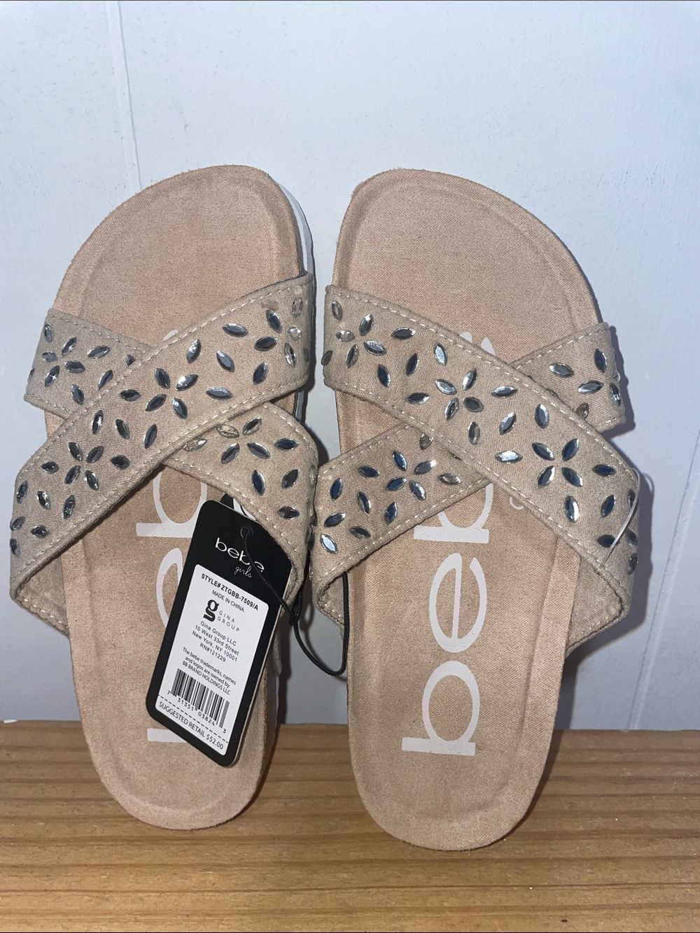 Bebe Tan Studded Women's Sandals